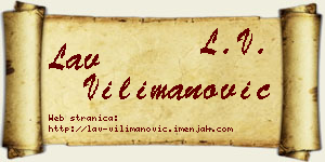 Lav Vilimanović vizit kartica
